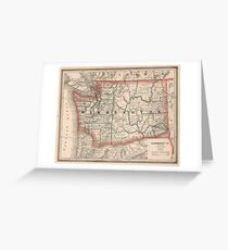 Vintage Map of Washington State (1883) Greeting Card