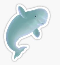 Cute Beluga Whale Illustration Sticker