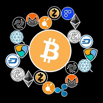 Teevoke 16x24'' - Bitcoin Poster, Cryptocurrency Logo Large Bitcoin, Ethereum, Ripple, Litecoin Graphic Decor, Doge Coin, Housewarming Gift