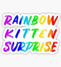 rainbow kitten surprise vertical Sticker