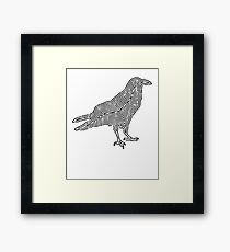 Crow TShirt Minimalist Outline Silhouette Framed Print