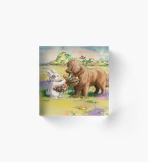 Easter Brown Newfie Acrylic Block