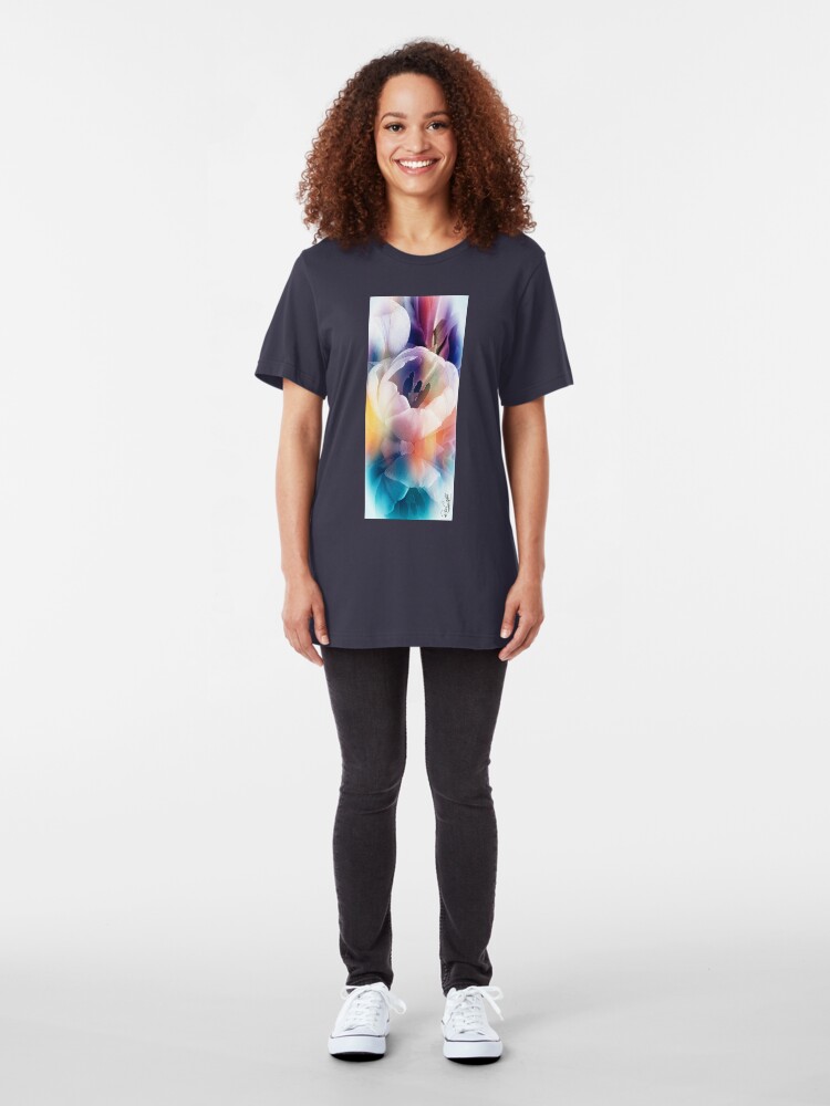 Alternate view of Tulips,Yes! Snow, No! Slim Fit T-Shirt