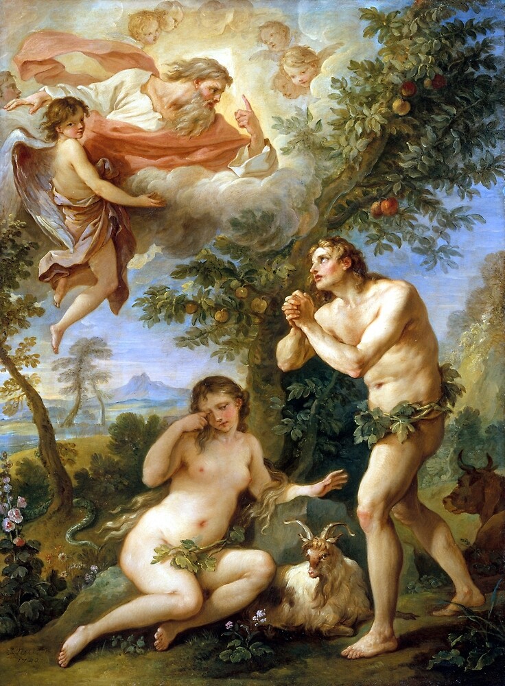Charles-Joseph Natoire The Rebuke of Adam and Eve by pdgraphics.