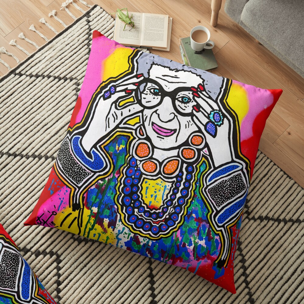 The Iris Apfel Merchandise Collection by Dusty O Floor Pillow