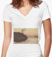 The Point, Sunset by Arthur Streeton Women's Fitted V-Neck T-Shirt