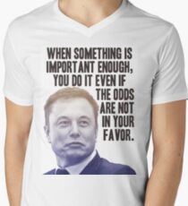 Camiseta para hombre de cuello en v Elon Musk Quote