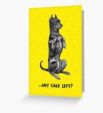 Dobermann - Any Cake Left? Greeting Card