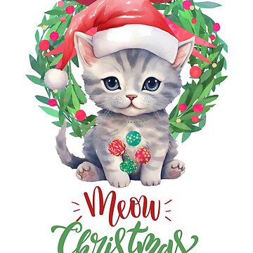 Artwork thumbnail, Cute Christmas Cat Graphic Design by cats-dogs1