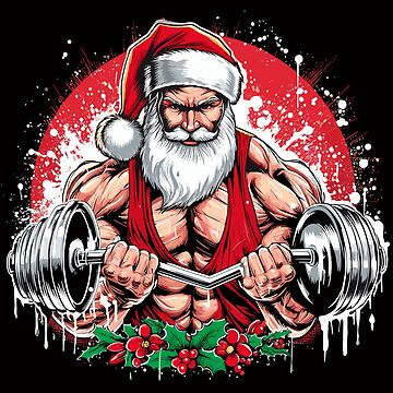 Santa Claus Weight Lifter Christmas Ornament Weight Lifter Pump Iron Gym  Gift
