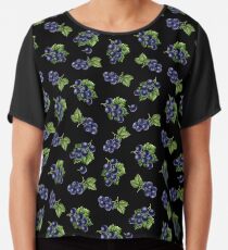 Watercolor black currants pattern Chiffon Top