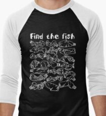 Finde den Fisch und rette den Ozean vor Plastikverschmutzung Baseballshirt mit 3/4-Arm