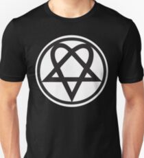 Heartagram - Black on White Unisex T-Shirt