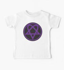 Heartagram - Purple on Black Baby Tee