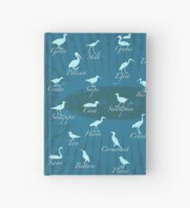 Shorebirds Silhouette - blue Hardcover Journal
