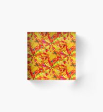 Spamming Bright Orange Confetti Acrylic Block