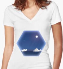 Geometric Antarctic Nights Women's Fitted V-Neck T-Shirt