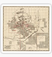 Vintage Map of Butte Montana (1909) Sticker