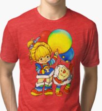 Vintage "Up, Up & Away" Rainbow Brite, Sprite, Twink, White, Colorful, Bright, Retro, Yellow, Gold, Mustard, 80's, Cartoon, Babies, Throwback, Pop Culture, My Childhood Tri-blend T-Shirt