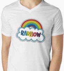 Colorful Rainbow Sticker Men's V-Neck T-Shirt