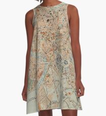 Vintage Karte von Rom Italien (1911) A-Linien Kleid