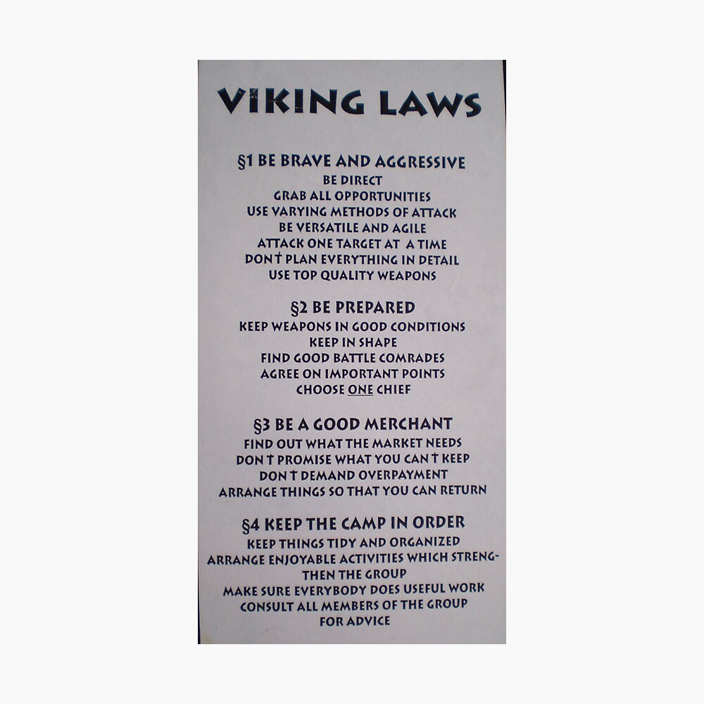 "Viking laws" Photographic Print by Vikingbiker Redbubble
