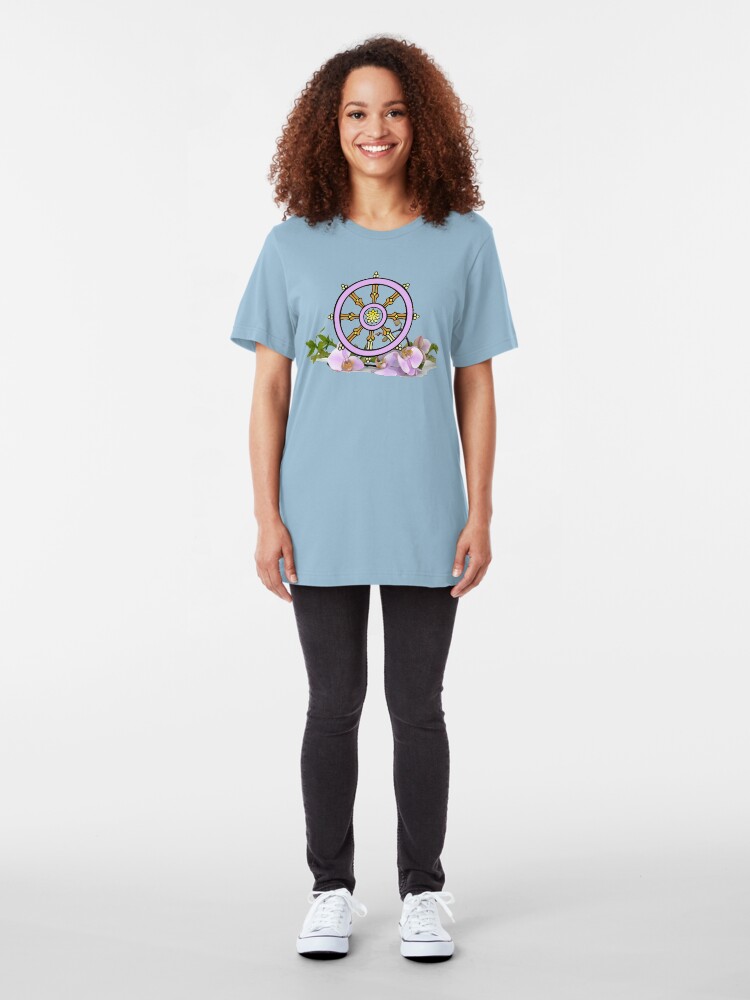 Alternate view of Dharmachakra Wheel of the Dharma Slim Fit T-Shirt