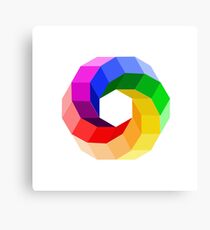 Spectrum of rainbow colors- 3d color wheel forming a hexagon Canvas Print