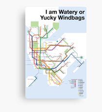 New York Subway Map of Anagrams Canvas Print