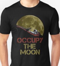 Besetzen Sie den Mond, der gelb leuchtet Unisex T-Shirt