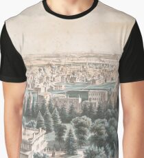 Vintage Pictorial Map of Newark NJ (1853) Graphic T-Shirt