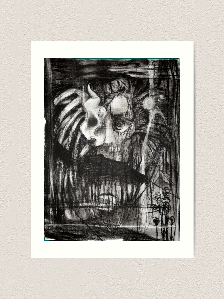 Alternate view of self portrait as sung by gira Art Print