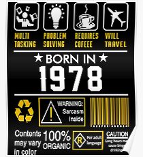 Birthday Gift Ideas - Born In 1978 Poster