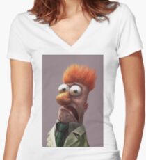 Beaker Women's Fitted V-Neck T-Shirt