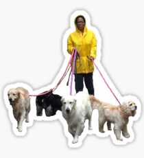 Oprah Walking Dogs Sticker