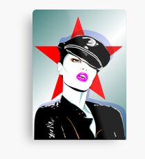 Girl In A Leather Cap Metal Print