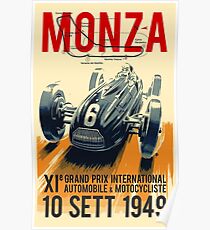 MONZA GRAND PRIX; Vintage Auto Racing Print Poster
