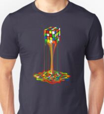 Rainbow melted rubiks cube Abstract Unisex T-Shirt