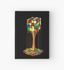 Rainbow melted rubiks cube Abstract Hardcover Journal