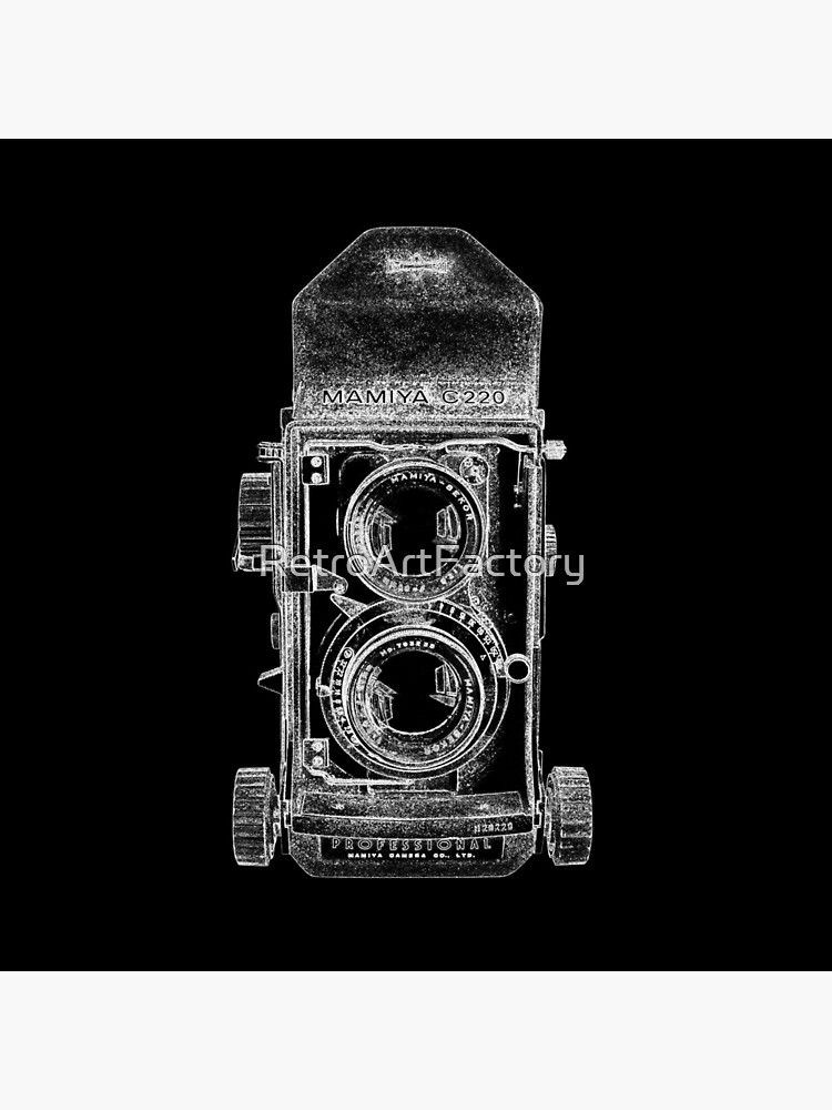 Mamiya C220 with White Outline by RetroArtFactory