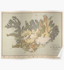 Vintage Geological Map of Iceland (1901) Poster