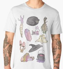 Witchy Aesthetic Spread - Crystals, Candles, Witch Hat Men's Premium T-Shirt
