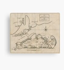 Vintage Map of Martha's Vineyard (1782) Canvas Print