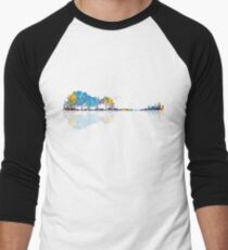 Nature Guitar - Colorful Watercolor Men's Baseball ¾ T-Shirt