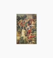 UNICORN IS ATTACKED, FANTASY FLOWERS, GREEN FLORAL MOTIFS Art Board
