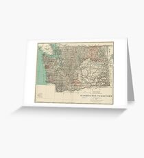 Vintage Map of Washington State (1887) Greeting Card
