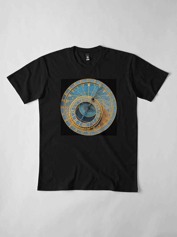 Alternate view of Stunning! Medievil Astronomical Clock or Prague Orloj in Prague / Praha Czech Republic - Professional Photo Premium T-Shirt