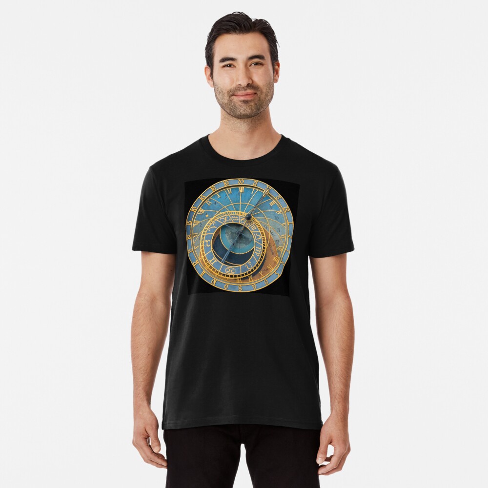 Stunning! Medievil Astronomical Clock or Prague Orloj in Prague / Praha Czech Republic - Professional Photo Premium T-Shirt