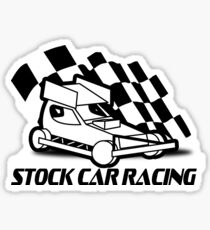 Brisca Stock Car Racing car with chequered flag Sticker