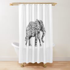 Verzierter Elefant 3.0 Duschvorhang